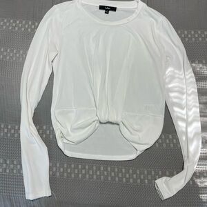 White Lulus Cropped Shirt